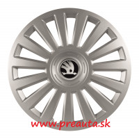 KRYTY KOLIES PRE ŠKODA 16" LUXURY silver 4ks